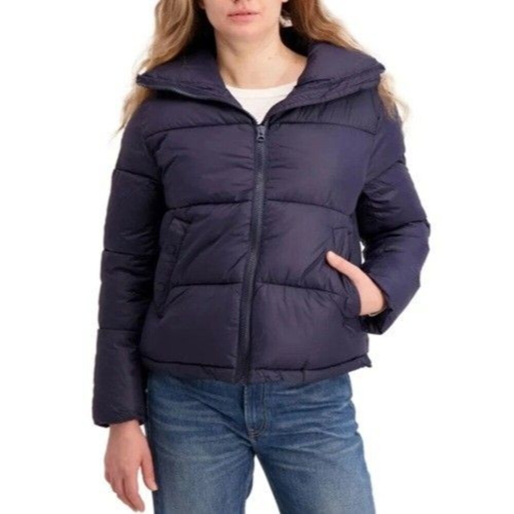 Hudson Women’s Small S Short Puffer Jacket Blue NWT Coat